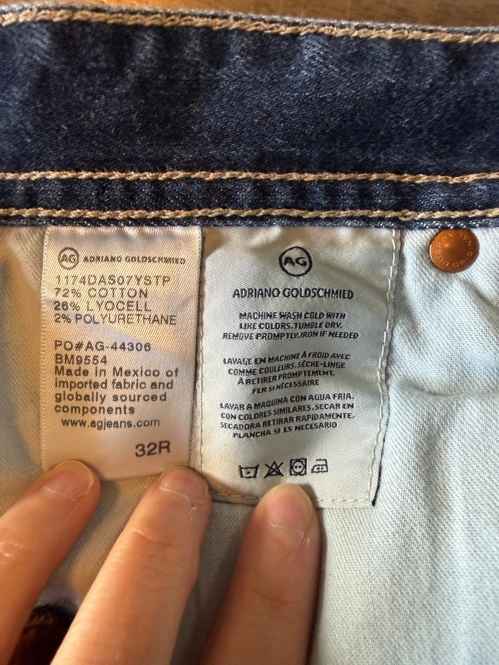AG Adriano Goldschmied Vintage Wash Blue Straight Jeans - Picture 3 of 4